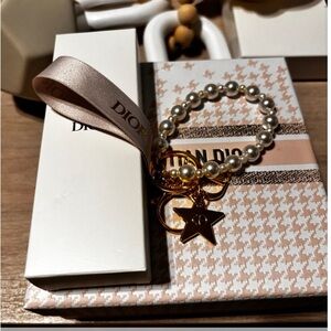 Dior Gold and Pearl Star Key Holder